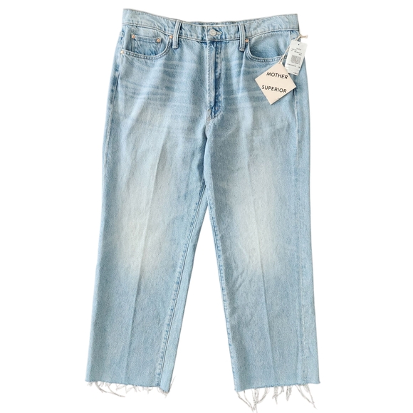 MOTHER Denim - MOTHER SUPERIOR The Rambler Ankle Zip Fry Jeans 34 Blue Designer Denim Straight